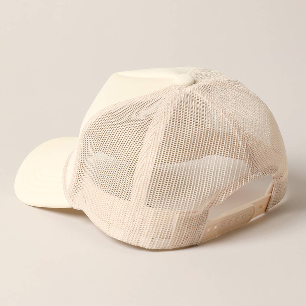 Classic Foam Front Trucker Hat: Lavender-Cream