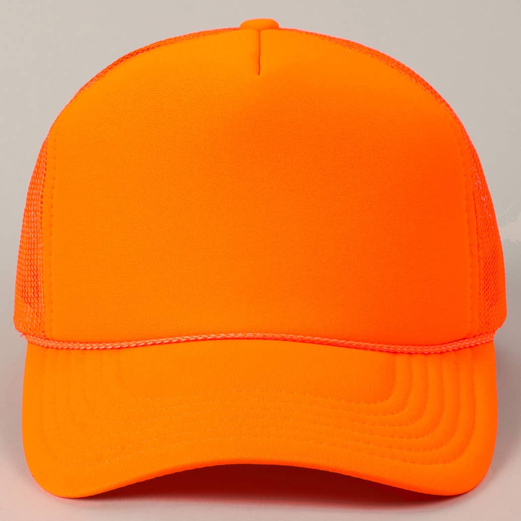 Classic Foam Front Trucker Hat: Neon Blue