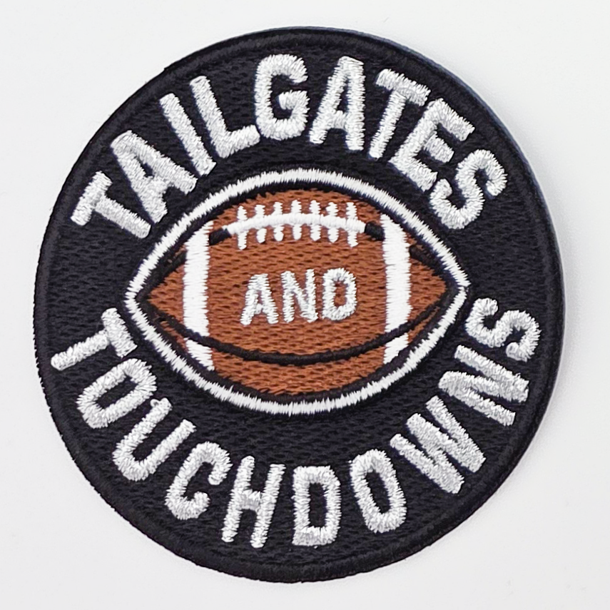 Trendy Transfers - Tailgates And Touchdowns Embroidered HAT/POCKET Patch: Black/White