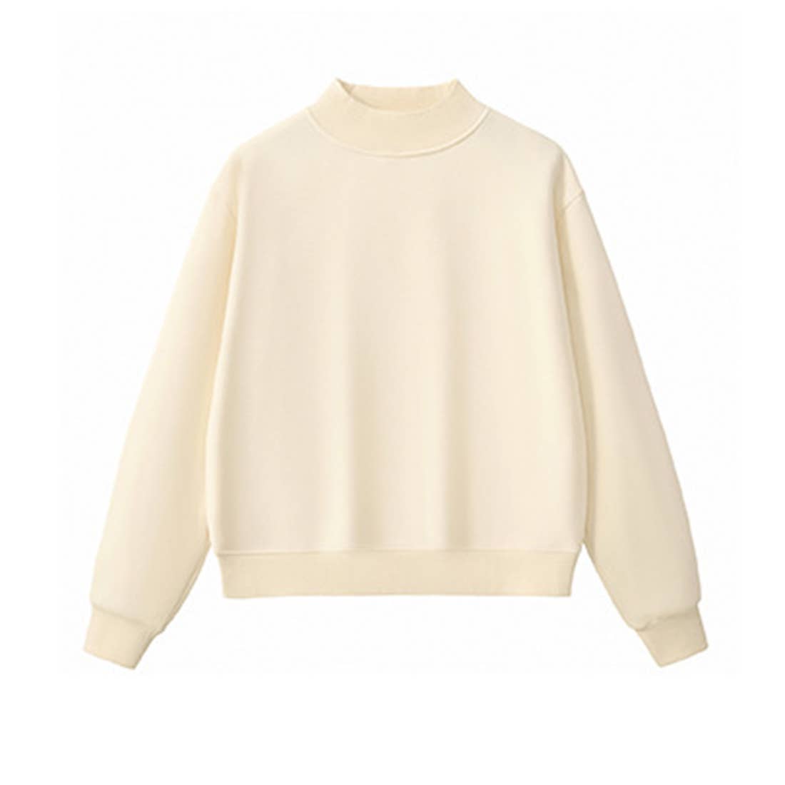 Sodalemon - Unisex Fall Cozy Fleece Mock Neck Sweatshirt: Black / S