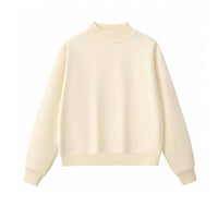 Sodalemon - Unisex Fall Cozy Fleece Mock Neck Sweatshirt: Black / S