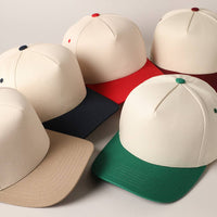 Fashion City - Plain Two-Tone Canvas Cotton Trucker Hat: BLK / ONE SIZE