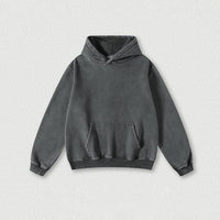 Sodalemon - Heavyweight washed velvet hooded sweatshirt: Red / 2XL