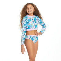 Andy & Evan Girls Tween Rashguard Swim Set: Tie Dye