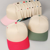 Fashion City - Plain Two-Tone Canvas Cotton Trucker Hat: BLK / ONE SIZE