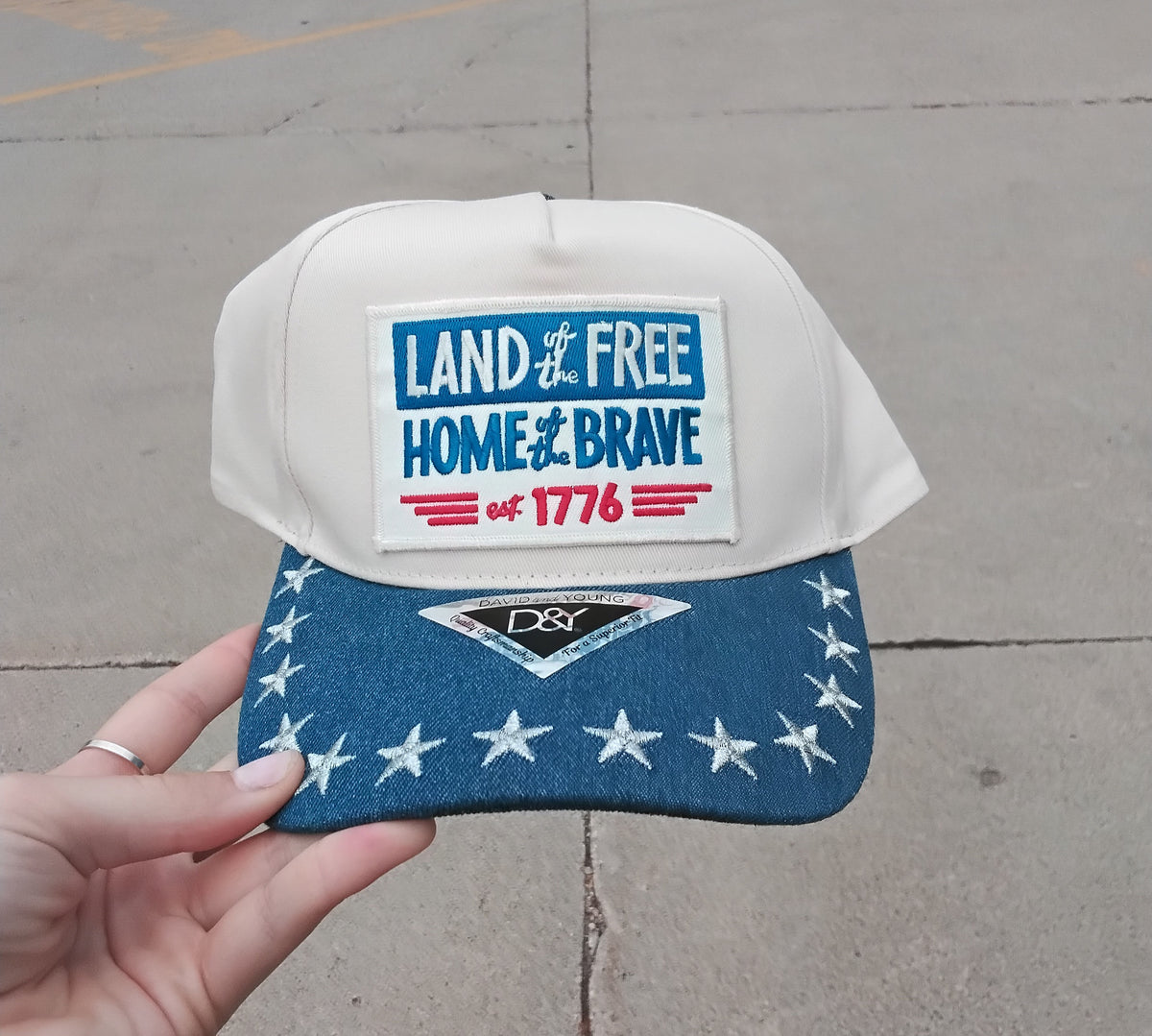 Land Of The Free, Home Of The Brave, est. 1776 Dark Denim Star Hat