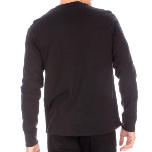 LONG SLEEVE HENLEY BLACK