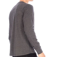 LONG SLEEVE HENLEY CHARCOAL