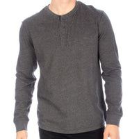 LONG SLEEVE HENLEY CHARCOAL