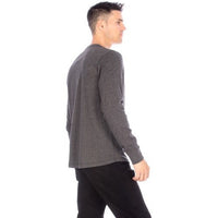 LONG SLEEVE HENLEY CHARCOAL