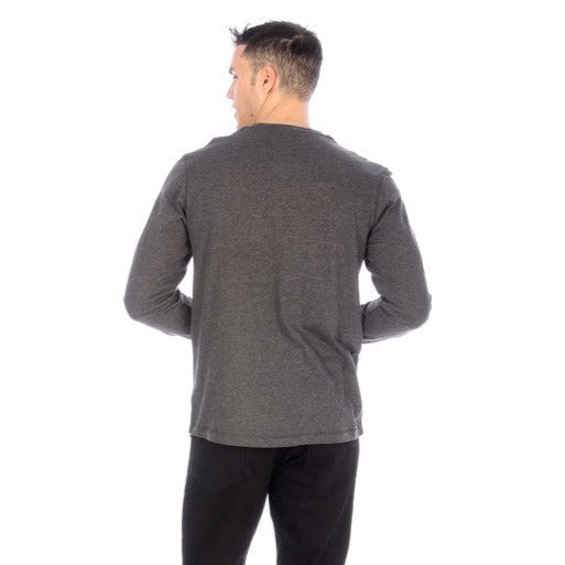 LONG SLEEVE HENLEY CHARCOAL