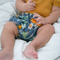 Blue Daisy Bamboo Baby Bloomers