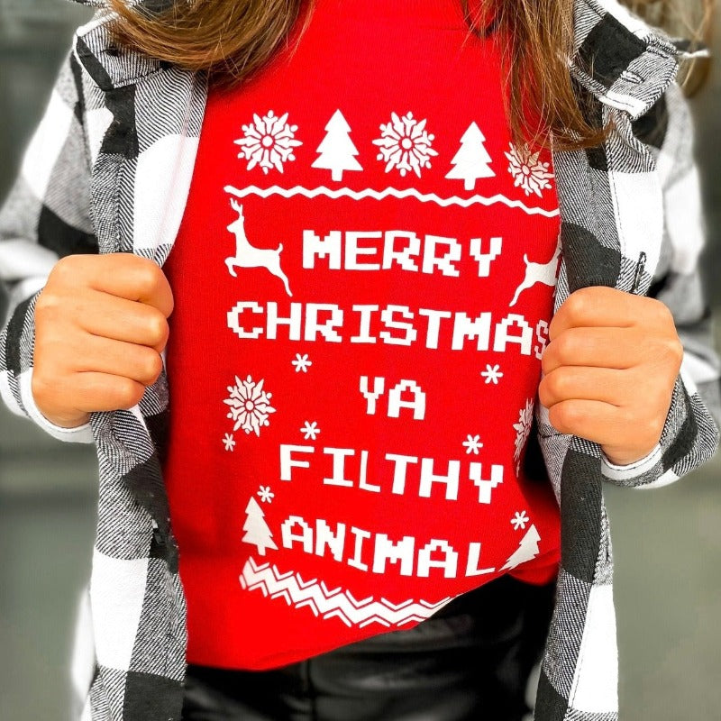 Merry Christmas Ya Filthy Animal Children's Tee 