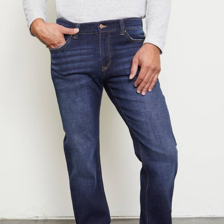 Kan Can Men's Slim Straight Jeans - Dark Wash