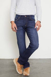 Kan Can Men's Slim Straight Jeans - Dark Wash