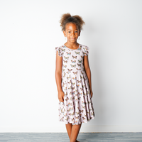 White Flutterby Bamboo Twirl Dress