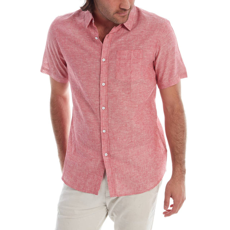 Short Sleeve Solid Linen Shirt